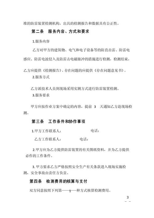 雷电防护装置检测服务合同.doc